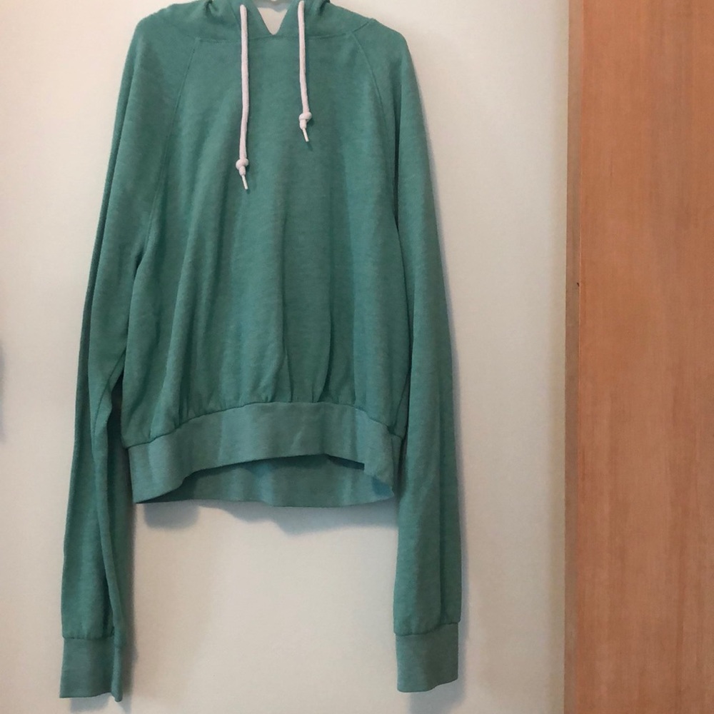 teal cropped sweatshirt